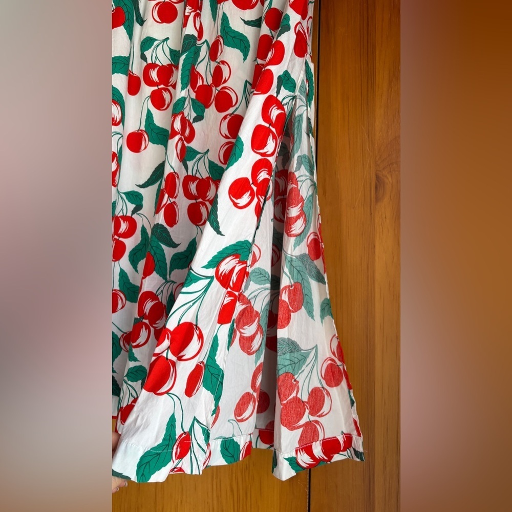 Benetton Cherry Print Set Crop Top & Midi Skirt – Size S - Picture 8 of 15